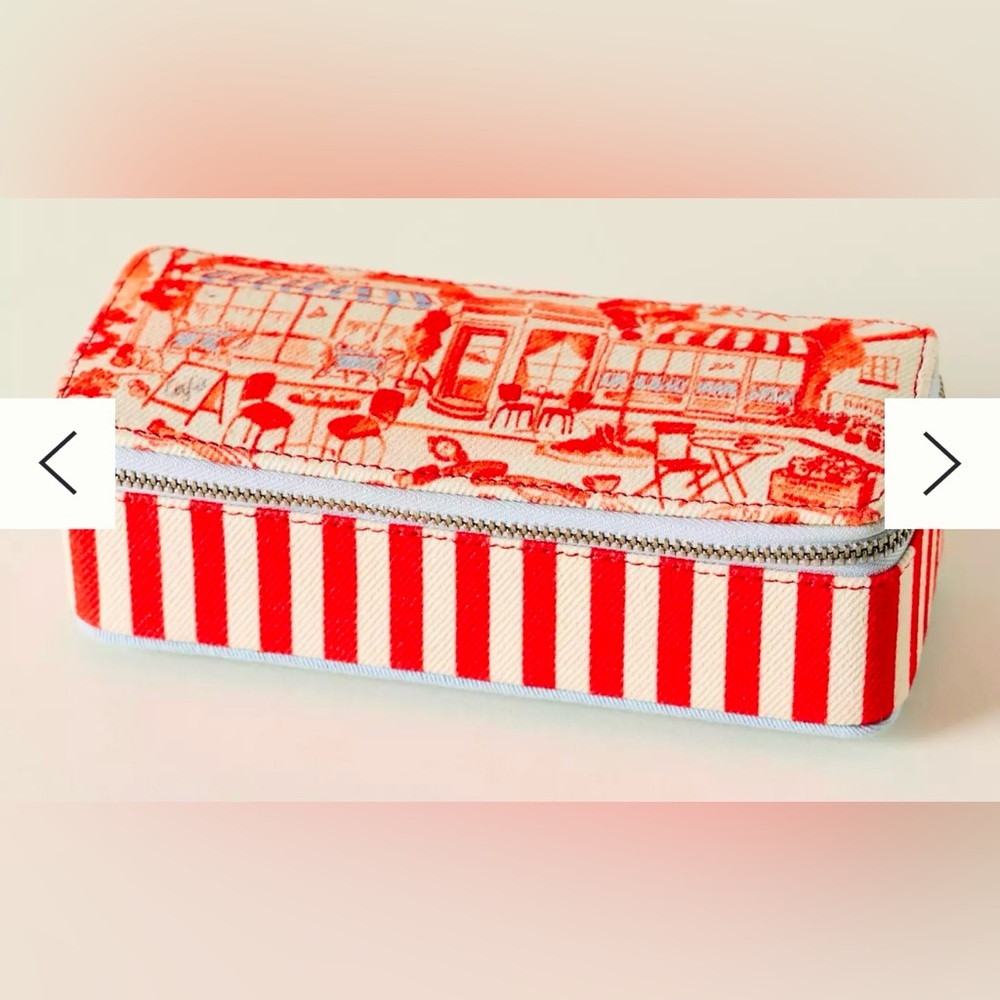 Damson Madder Striped Fabric Jewelry Box